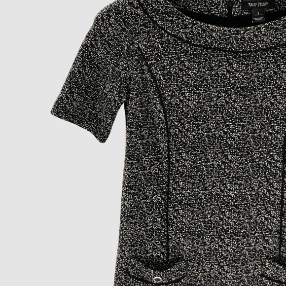 WHBM Classic Tweed Black Sheath Dress Size 2 - Picture 3 of 9